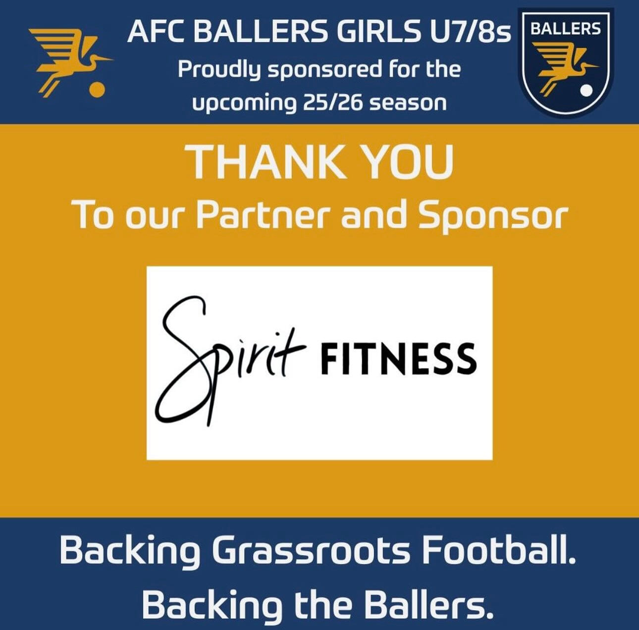 Spirit Fitness Clothing x AFC Ballers Girls U7/8s