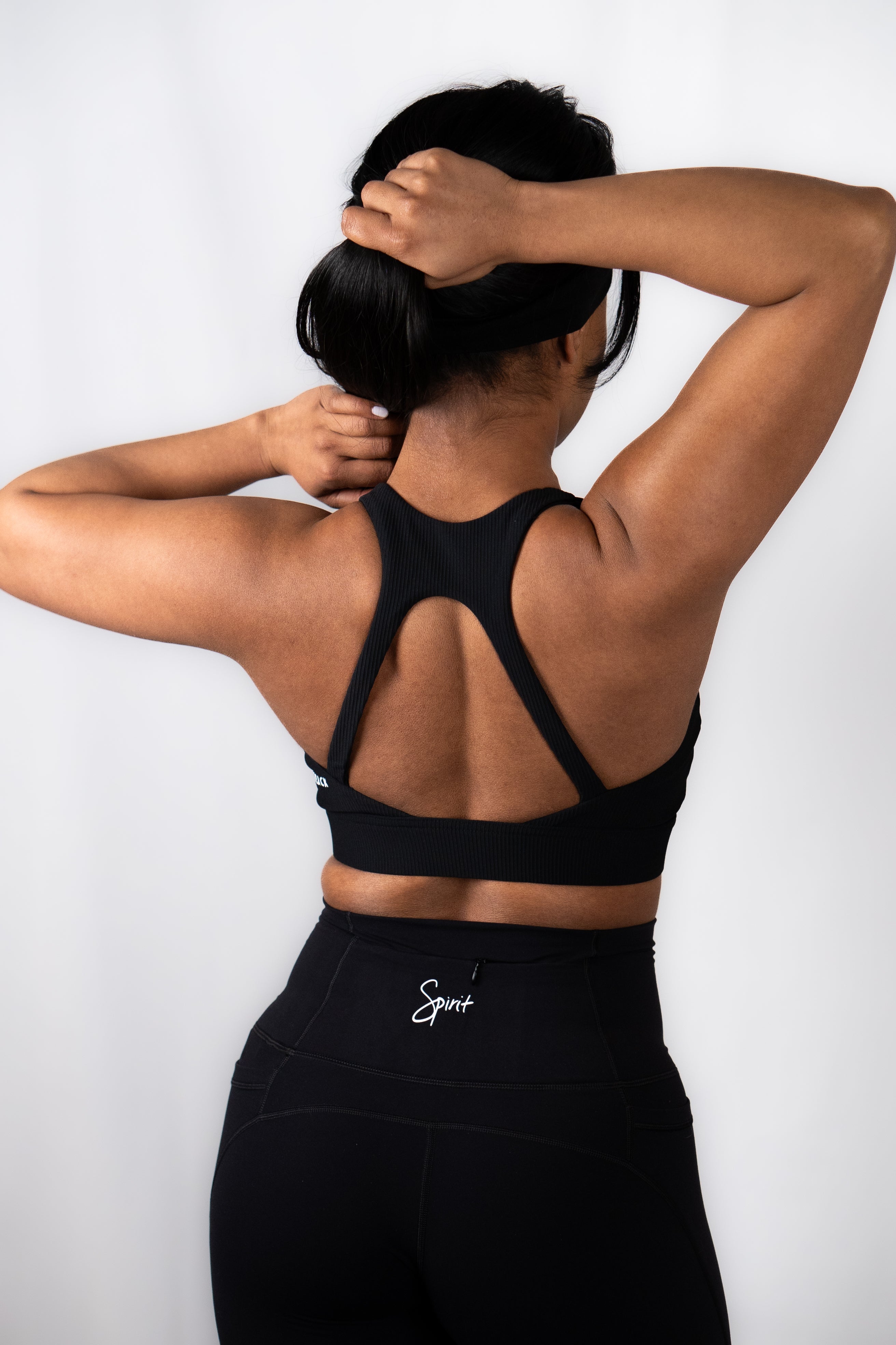 High Intensity Ribbed Sports Bra with Cut-out Back