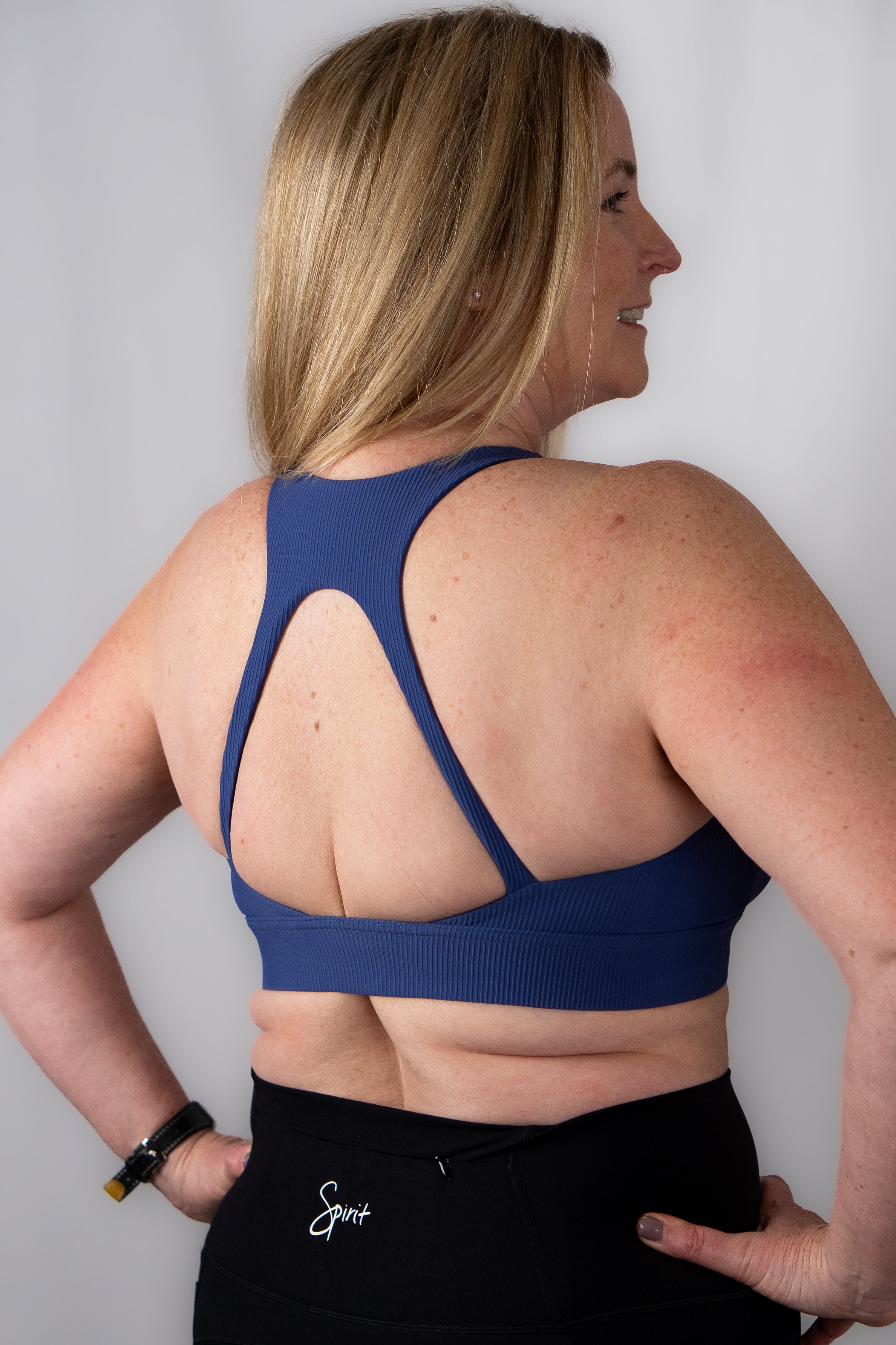 High Intensity Ribbed Sports Bra with Cut-out Back