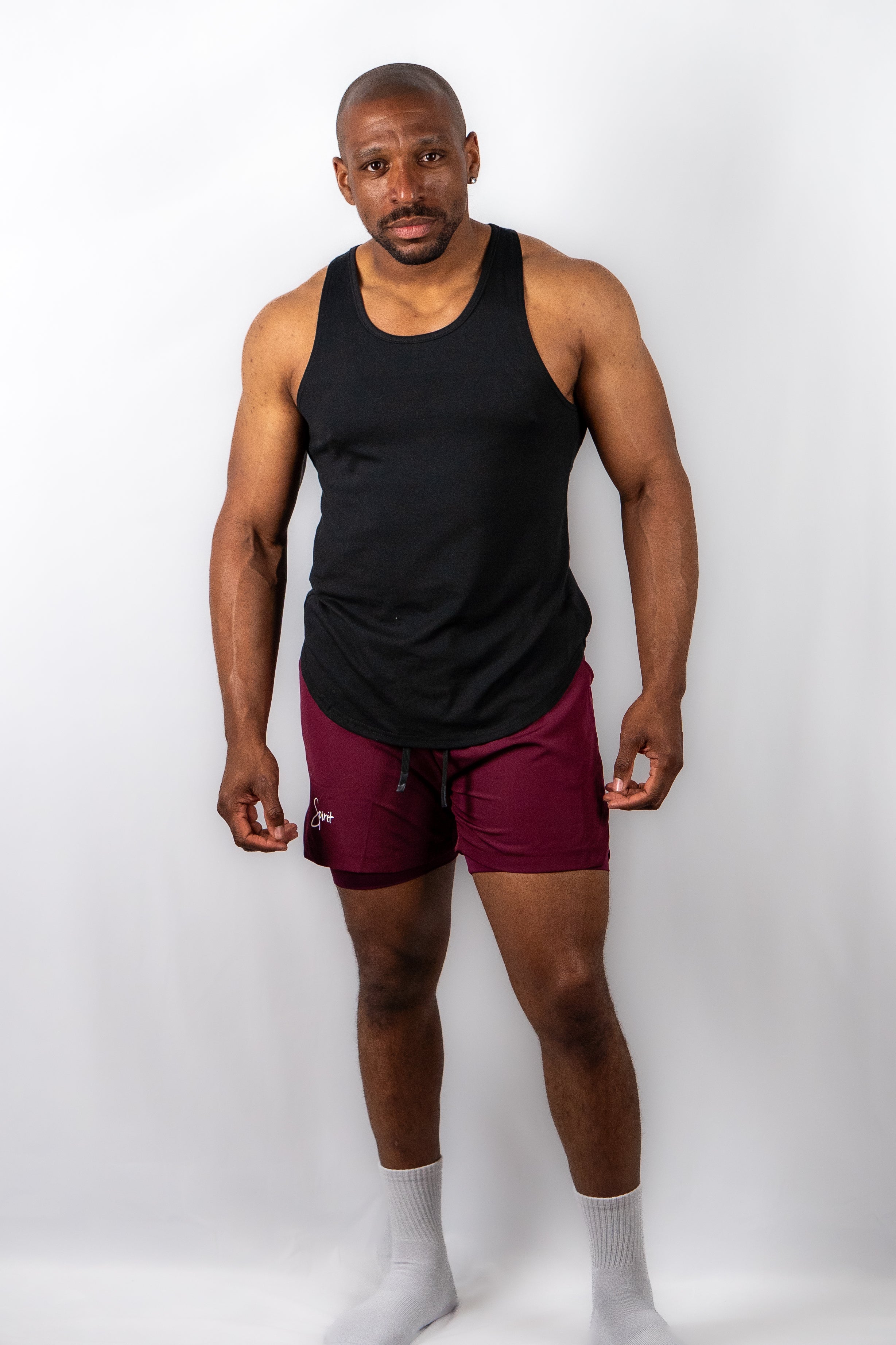 Mens Double Layer Soft Workout Shorts