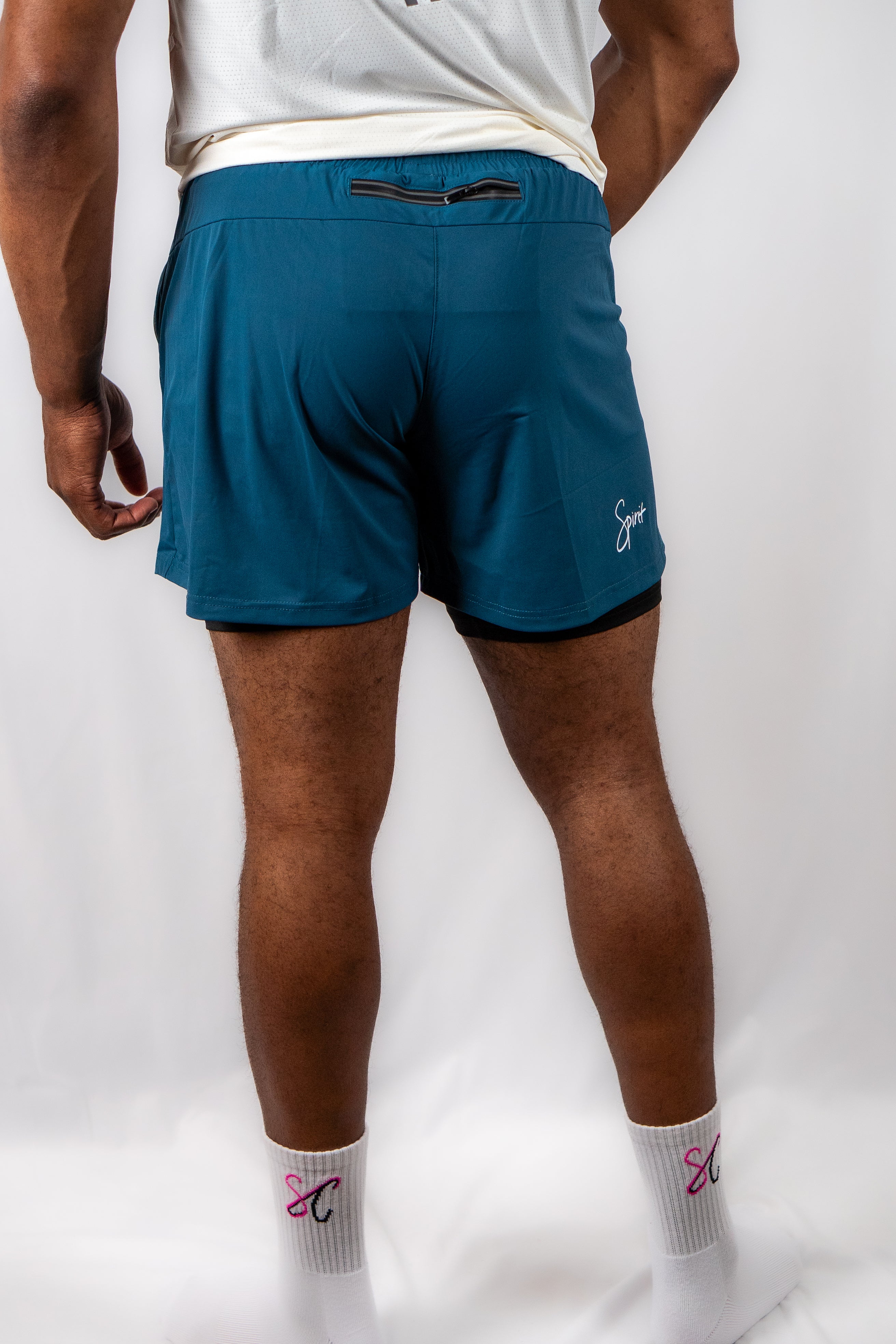 Mens Double Layer Workout Football Shorts