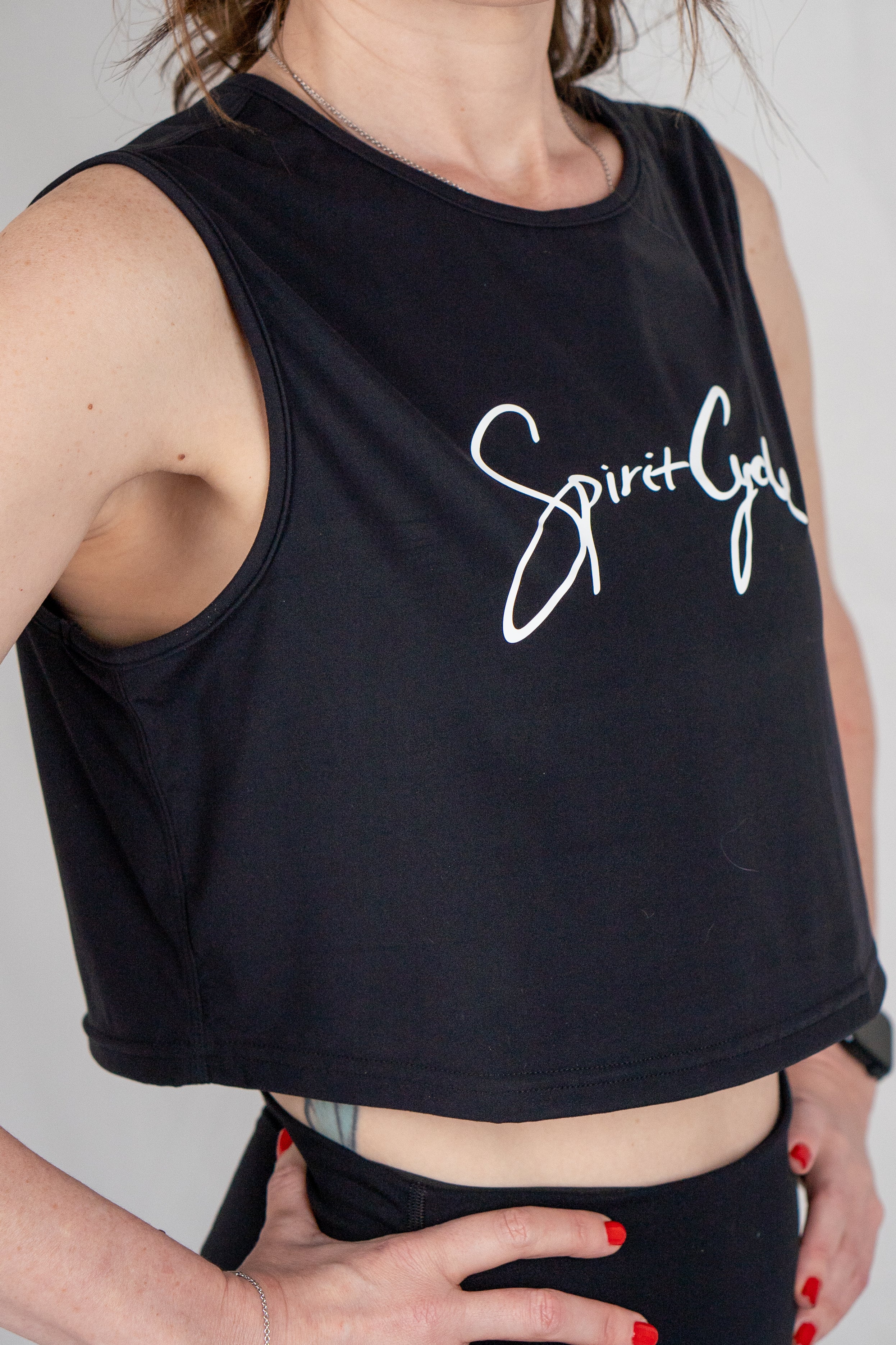 SPIRIT CYCLE: Womens Super Soft Cropped Workout Top