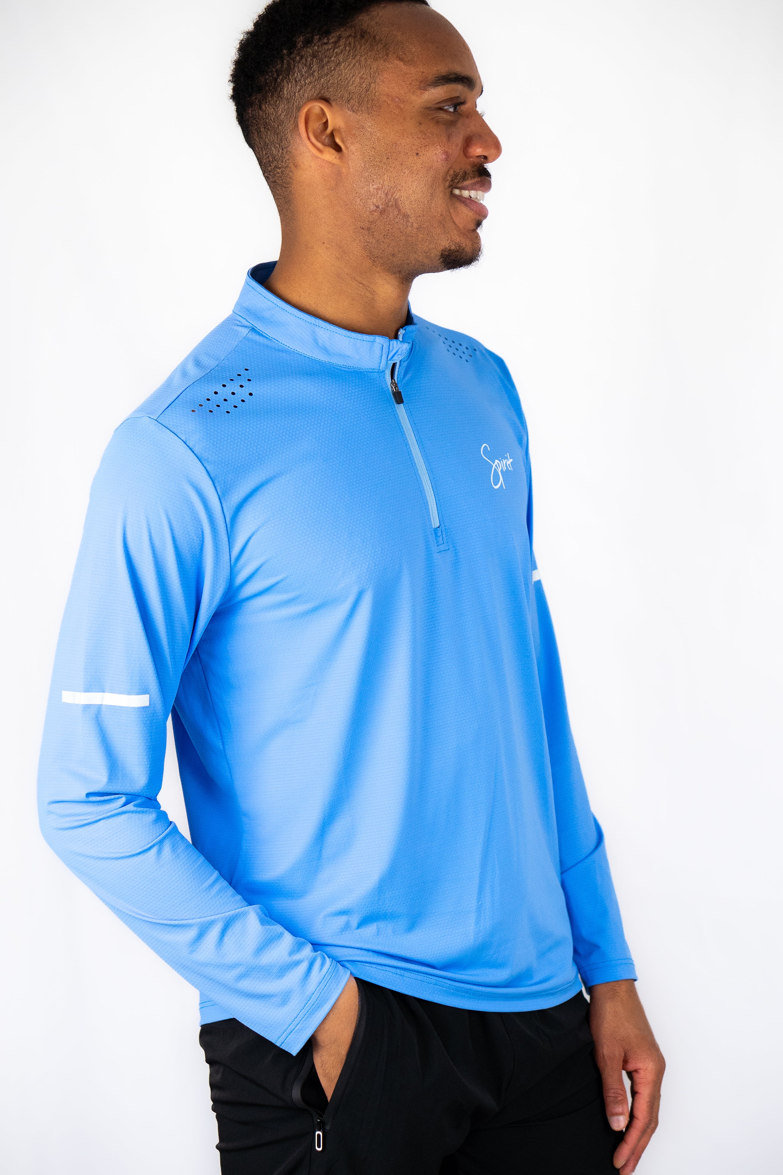 Long Sleeved Mens Zipped Top