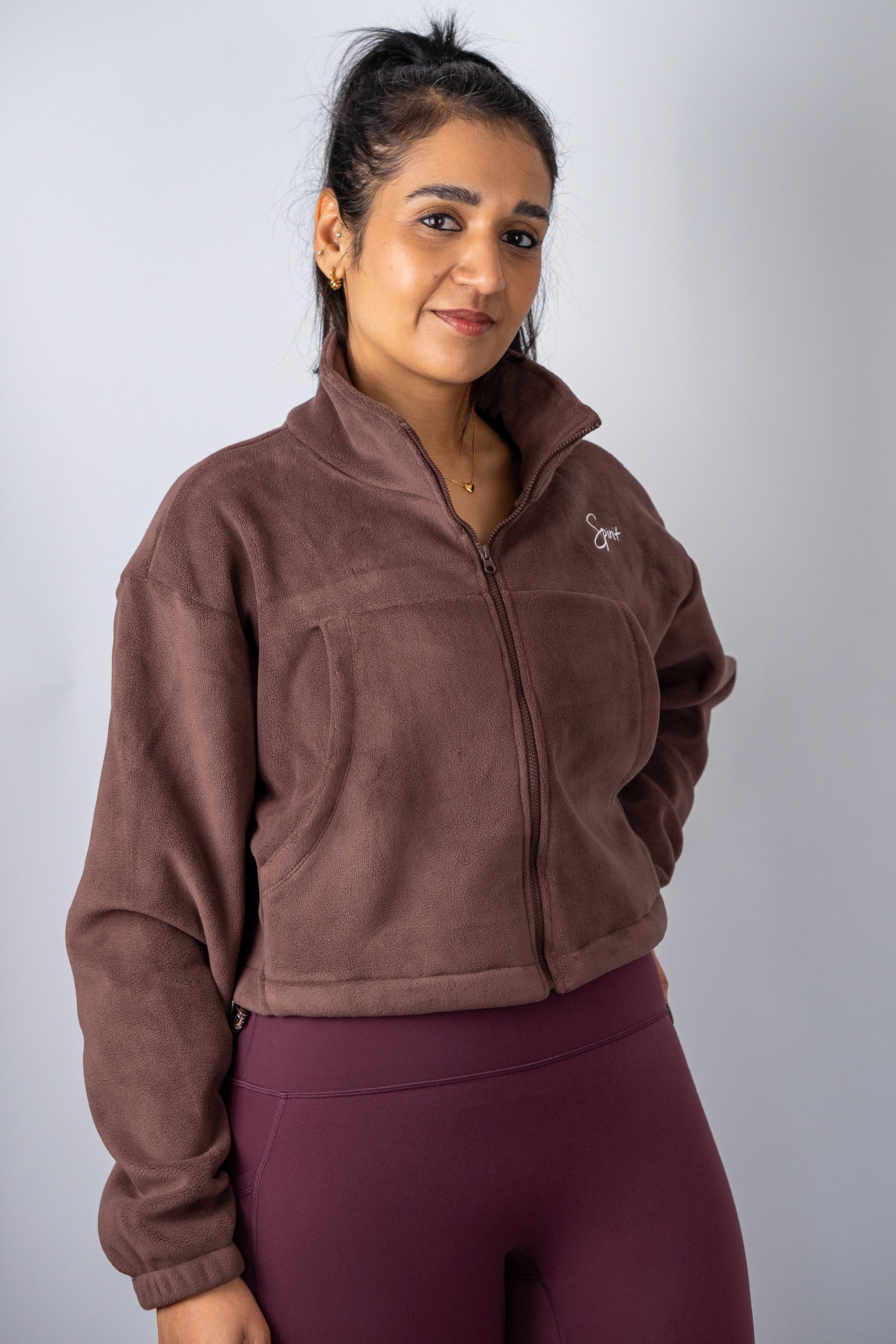 NEW: Full Zip Fleece Cropped Jacket