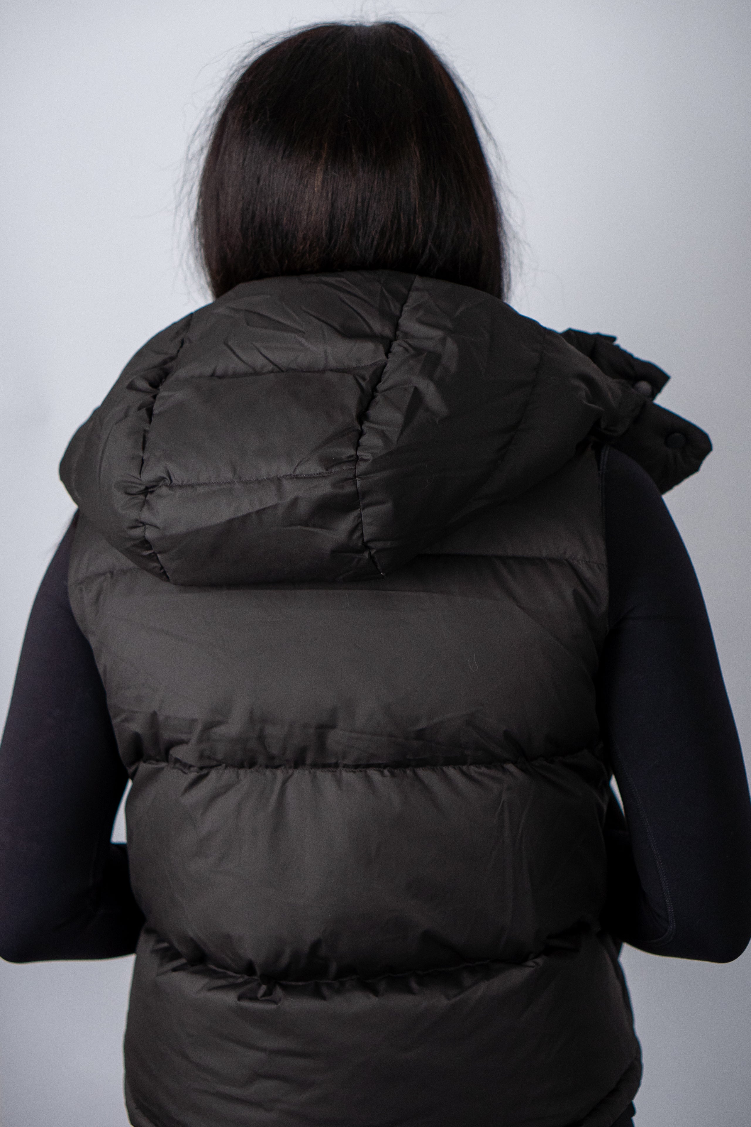 NEW: Sleeveless Puffer Jacket with Detachable Hood